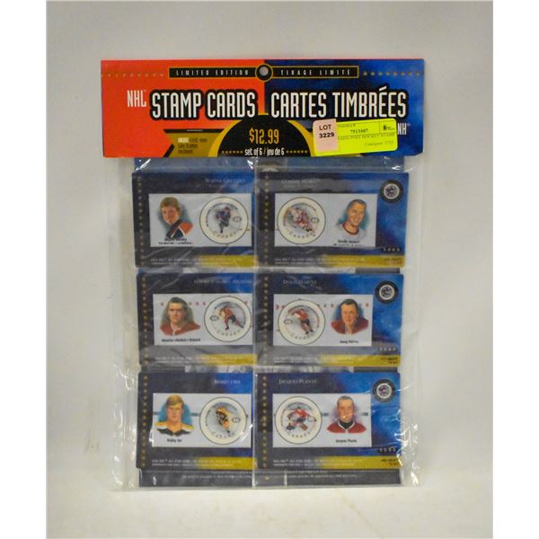SIX CANADA POST HOCKEY STAMP CARDS