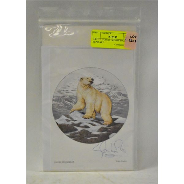 ARTIST SIGNED TWONIE POLAR BEAR ART