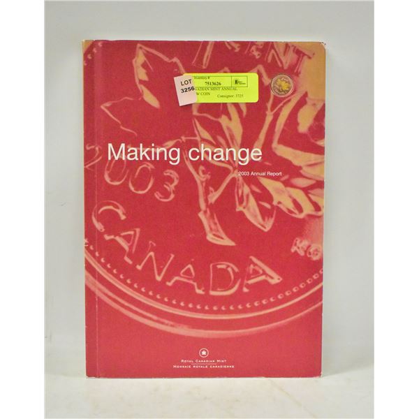 2003 CANADIAN MINT ANNUAL REPORT W COIN
