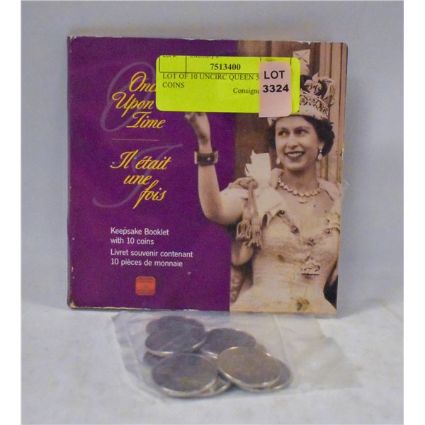 LOT OF 10 UNCIRC QUEEN 50 CENT COINS