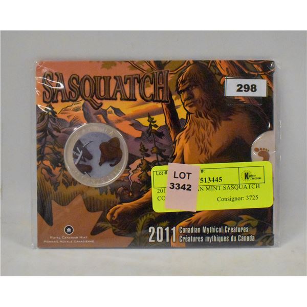 2011 CANADIAN MINT SASQUATCH COIN UNCIRC