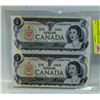 Image 1 : PAIR UNCUT UNCIRC CANADA $1 BILLS