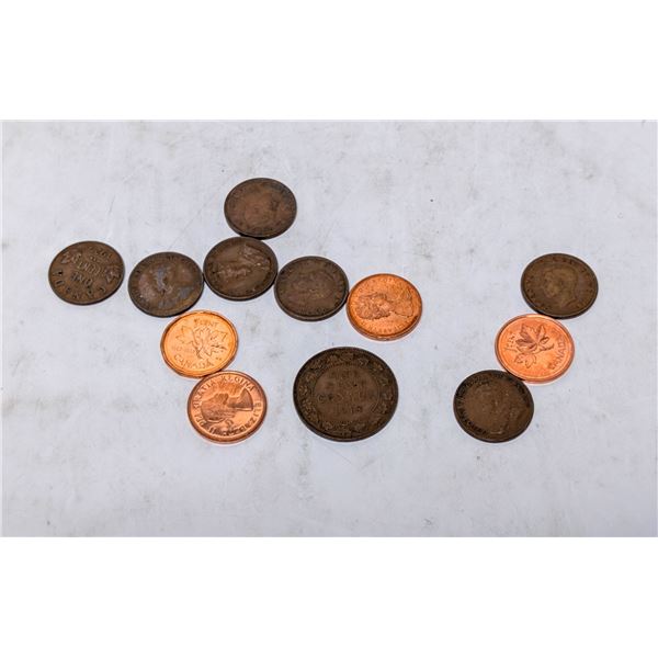 LOT OF ANTIQUE CANADIAN PENNIES