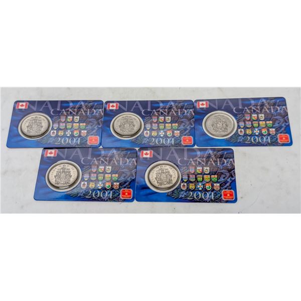 5 UNCIRC 2000 50 CENT PIECES CANADA