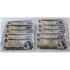 Image 1 : LOT OF 10 CANADIAN $1 BILLS