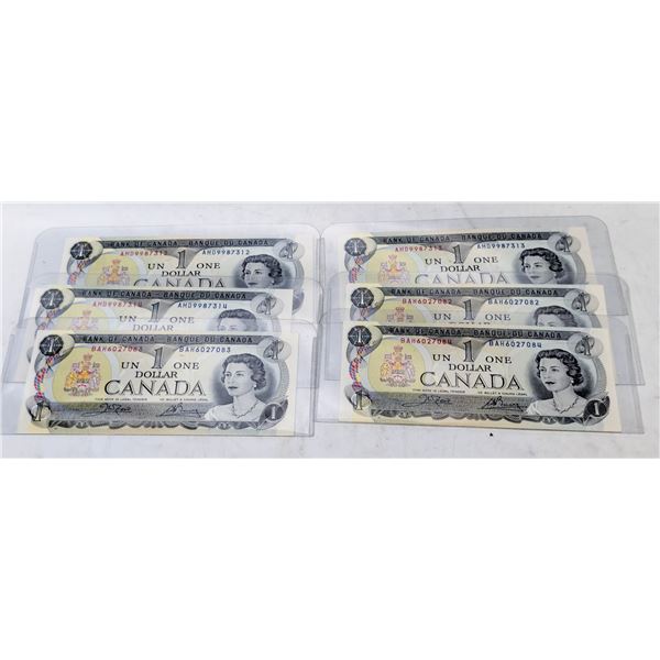6 MIX SEQ UNCIRC $1 BILLS