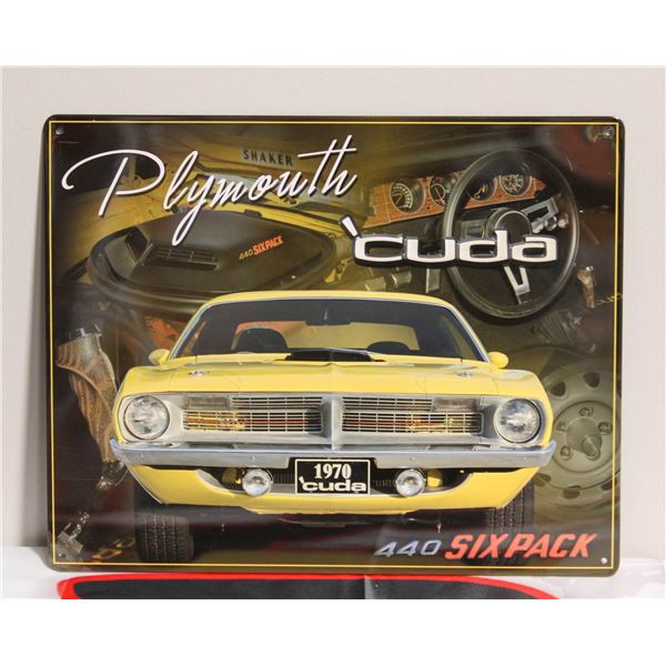 PLYMOUTH CUDA SIX PACK SIGN