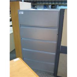 Herman Miller Grey 5 Drawer Lateral File Cabinet