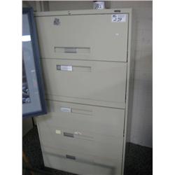 Global Beige 5 Drawer Lateral File Cabinet