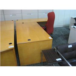 Cherry L-Shaped Executive Office Suite