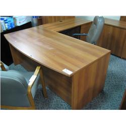 Cherry L-Shaped Executive Desk