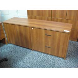 Cherry Credenza With 2 Drawer Lateral File