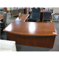 Cherry Bevelled Edge Executive L-shape Desk