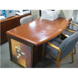 Cherry Bevelled Edge Executive Double Pedestal