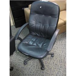 Black Leather Mid Back Chair