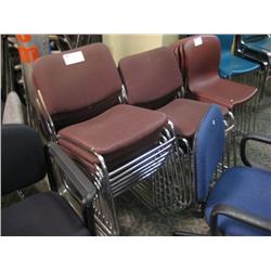 12 Burgandy Stacking Chairs