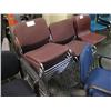 Image 1 : 12 Burgandy Stacking Chairs