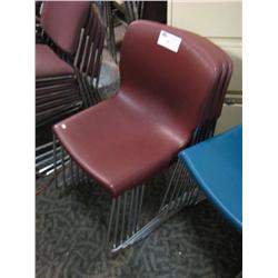 6 Burgandy Stacking Chairs