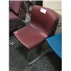 Image 1 : 6 Burgandy Stacking Chairs