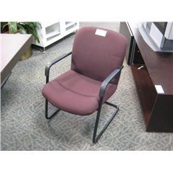Burgandy Sled Base Boardroom Chair