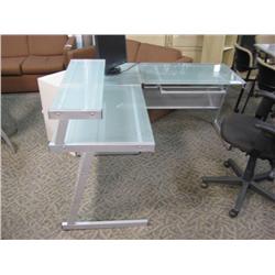 Glass Top Corner Computer Desk