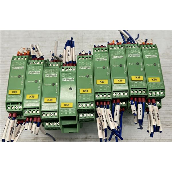Lot of (9) Phoenix Contact #29 63 74 7 / PSR-SCP-24UC/URM/5X1/2X2 Safety Relays