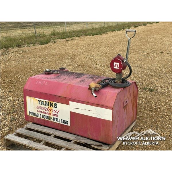 450L DOUBLE WALL FUEL TANK W/MANUAL PUMP