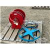 Image 1 : AIR HOSE REEL W/C CLAMPS & GARBAGE BARREL DOLLY