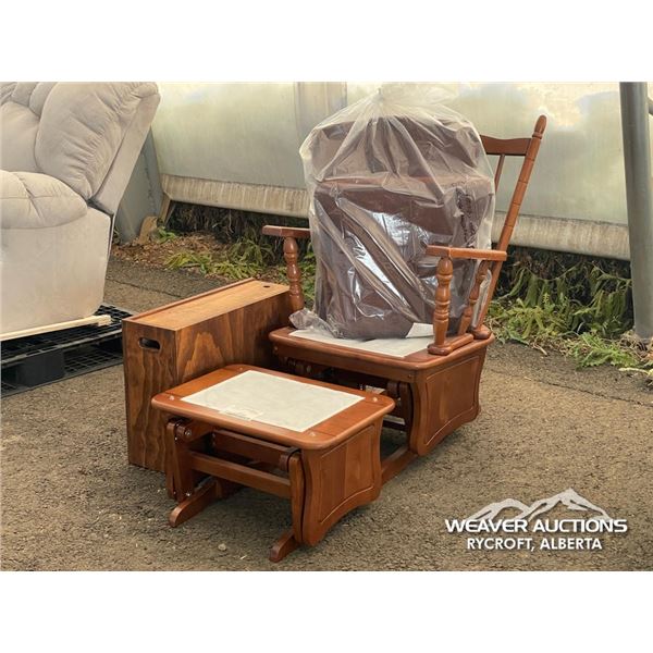 STORAGE BOX W/ROCKING CHAIR & OTTOMAN