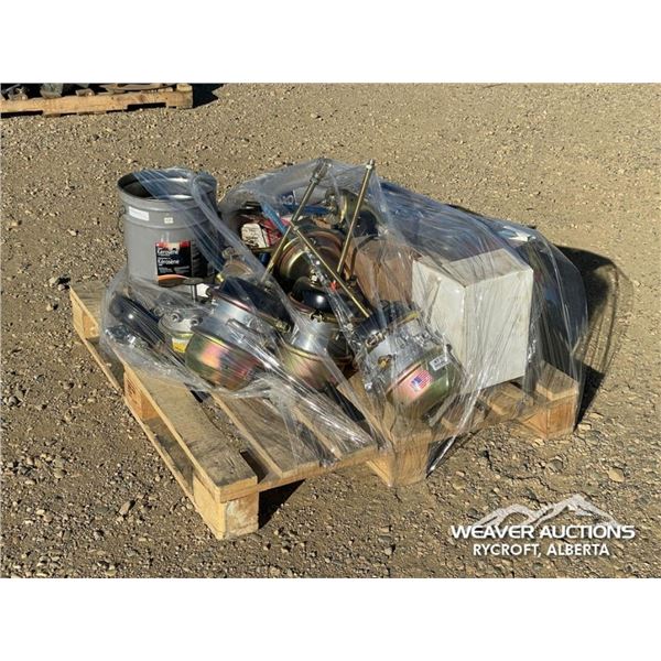 ASSORTED EQUIPMENT PARTS W/BRAKE CHAMBERS