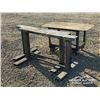 Image 3 : METAL SAW HORSES W/STEEL WORKBENCH