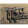 Image 4 : METAL SAW HORSES W/STEEL WORKBENCH