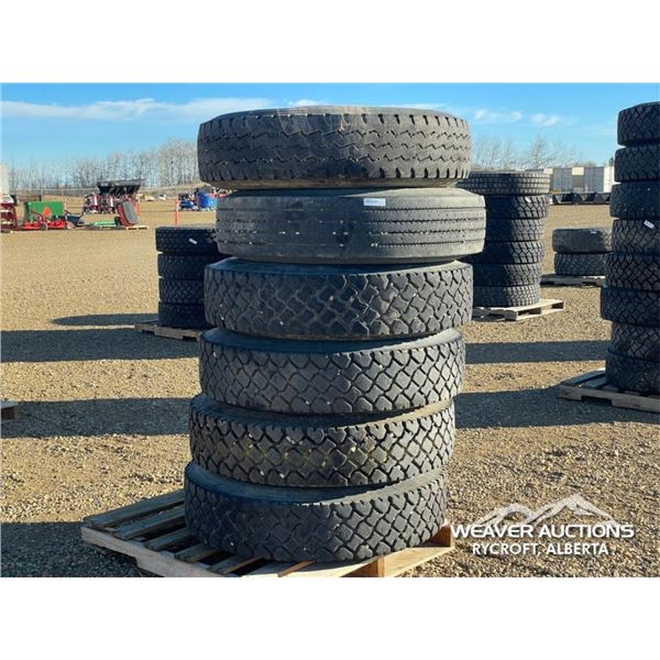 (6) 11R24.5 TIRES & RIMS