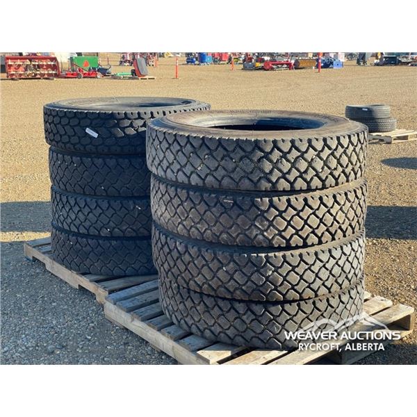 (8) 11R24.5 TIRES
