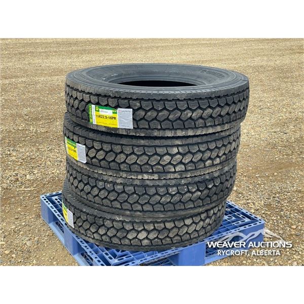 (4) GRIZZLY 11R22.5 TIRES