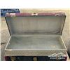 Image 11 : ANTIQUE STEAMER TRUNK & SUITCASE