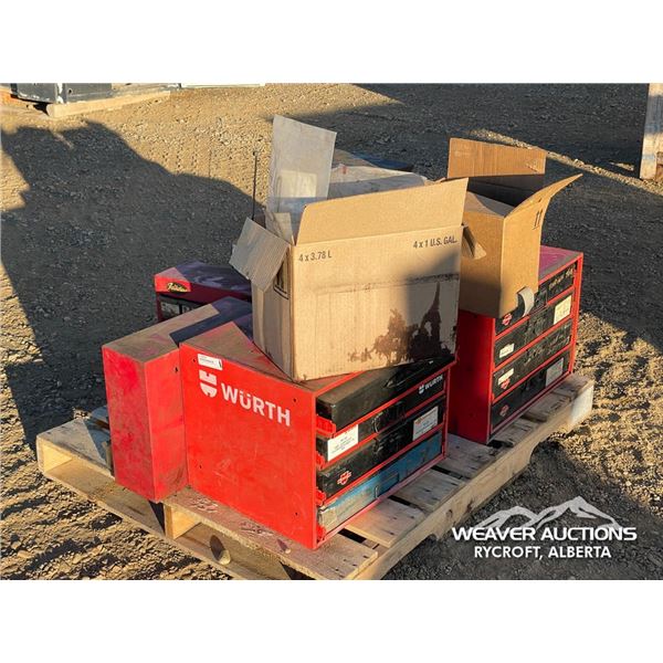 TOOL BOXES W/MISC SHOP PARTS
