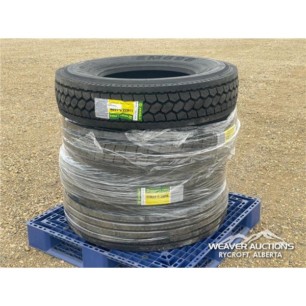 (4) GRIZZLY 11R22.5 TRUCK TIRES