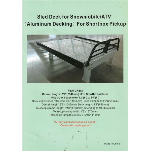 ALUMINUM SLED DECK FOR SHORTBOX