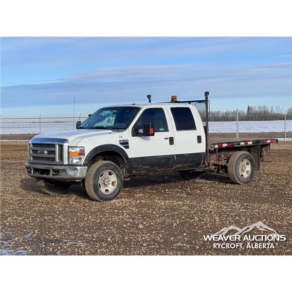 2009 FORD F350 XLT CREW CAB FLATBED TRUCK