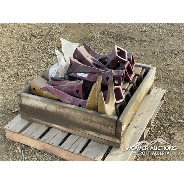 PALLET OF ASSORTED EXCAVATOR DIGGING BUCKET TEETH