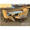 Image 4 : WOOD TABLE, (4) CHAIRS & BENCH
