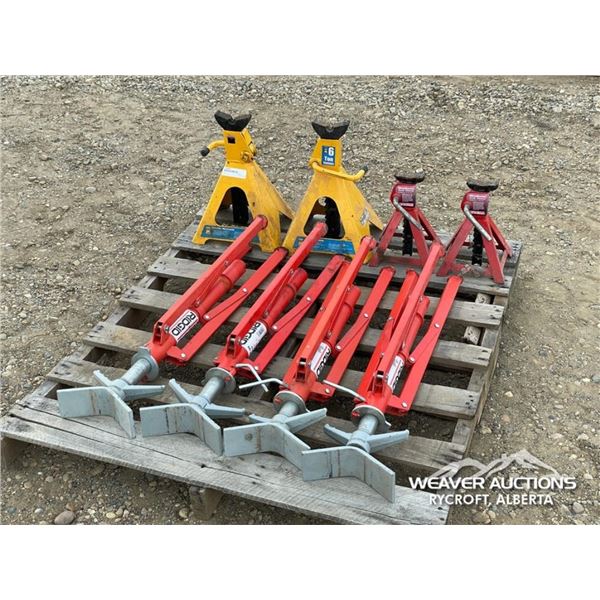 (4) PIPE STANDS & (4) JACK STANDS