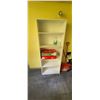 Image 1 : PORTABLE SINK, TWO SHELVING UNITS,PAINT, TRASHCAN, MOP AND BUCKET