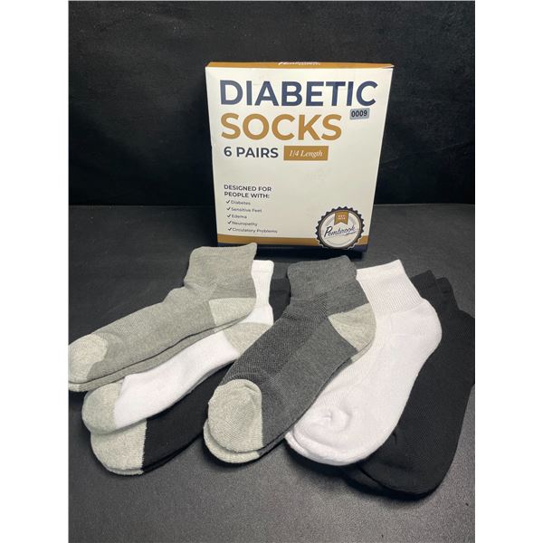 Pembrook 6-Pairs of Diabetic Socks - 1/4 Length - Brand New