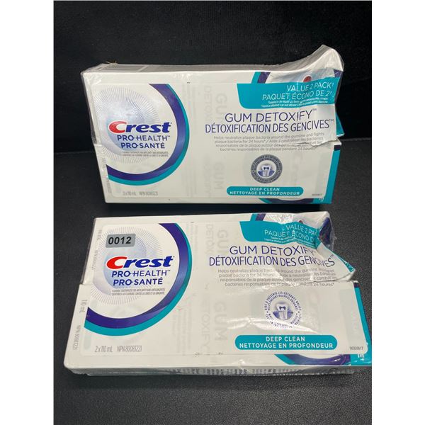 2 Double-Packs of Crest Pro-Health Gum Detoxify Toothpastes (2 x 110ml Tubes Per Pack) - New