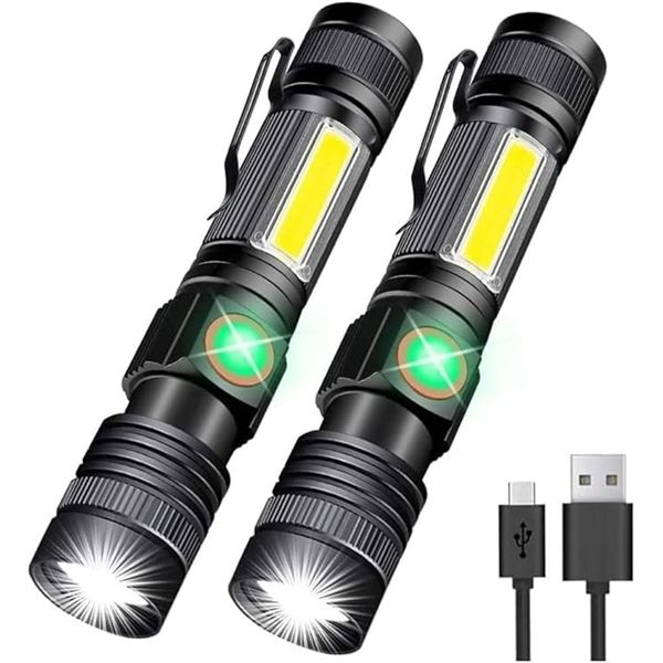 2-Pack of LED Tactical Flashlights (Model:S2600) - Rechargeable Design - New Sealed!