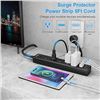 Image 3 : 2-Pack of Power Strips/Power Bars w/1x USB-C Port & 2x USB-A Ports - 5FT Length Each - Black - New