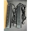 Image 5 : 2-Pack of Power Strips/Power Bars w/1x USB-C Port & 2x USB-A Ports - 5FT Length Each - Black - New