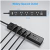 Image 7 : 2-Pack of Power Strips/Power Bars w/1x USB-C Port & 2x USB-A Ports - 5FT Length Each - Black - New